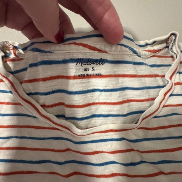 Madewell Striped Tee Shirt Womens Size S Short Sleeve Casual Rounded Hem - Picture 3 of 6